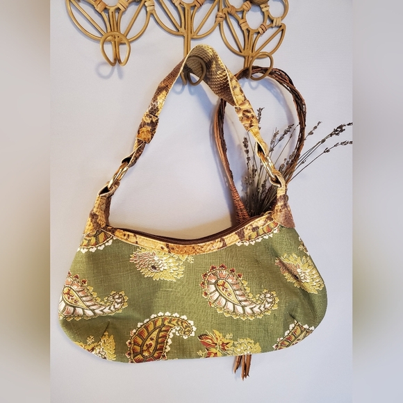 Sonja Benson Vintage Linen Paisley Purse - Picture 6 of 11